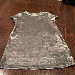 Silver velvet metallic dress